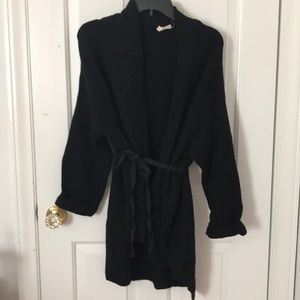 Anthropologie Black Wrap Sweater